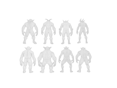 Base Mesh for Sculpting Orcs 8 High-Quality ModelsIdeal for Sculpting 3D Model