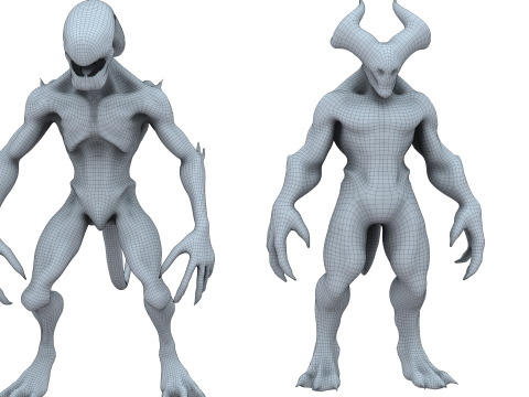 Monster and Demon Base Mesh Kit II 11 Diverse Designs 3D Модель