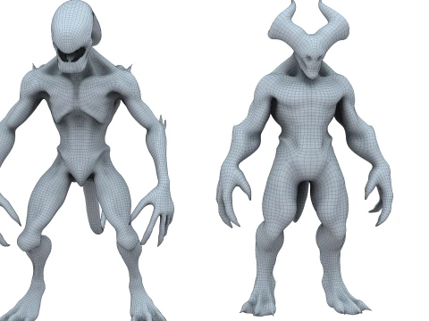 Monster and Demon Base Mesh Kit II 11 Diverse Designs 3D Model