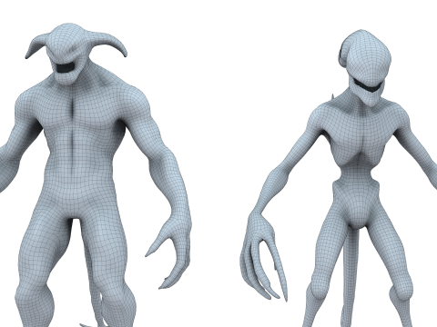 Monster and Demon Base Mesh Kit II 11 Diverse Designs 3D Модель