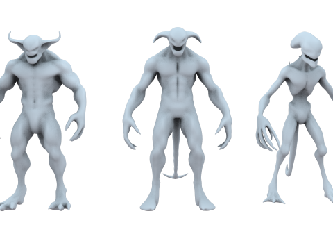 Monster and Demon Base Mesh Kit II 11 Diverse Designs 3D Модель