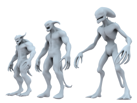 Monster and Demon Base Mesh Kit II 11 Diverse Designs 3D Модель