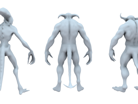 Monster and Demon Base Mesh Kit II 11 Diverse Designs 3D Модель