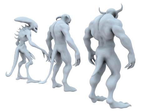 Monster and Demon Base Mesh Kit II 11 Diverse Designs 3D Модель