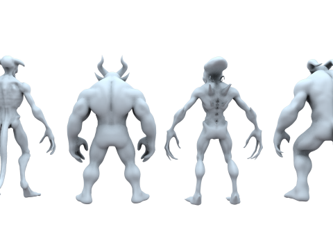 Monster and Demon Base Mesh Kit II 11 Diverse Designs 3D Модель