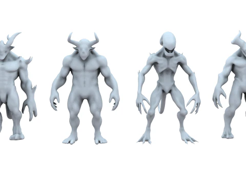 Monster and Demon Base Mesh Kit II 11 Diverse Designs 3D Model