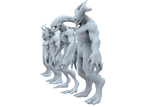 Monster and Demon Base Mesh Kit II 11 Diverse Designs 3D Модель