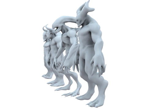 Monster and Demon Base Mesh Kit II 11 Diverse Designs 3D Model