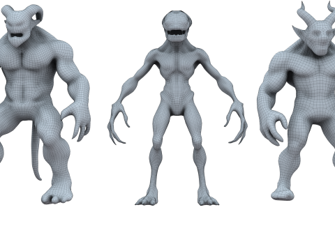 Monster and Demon Base Mesh Kit II 11 Diverse Designs 3D Модель