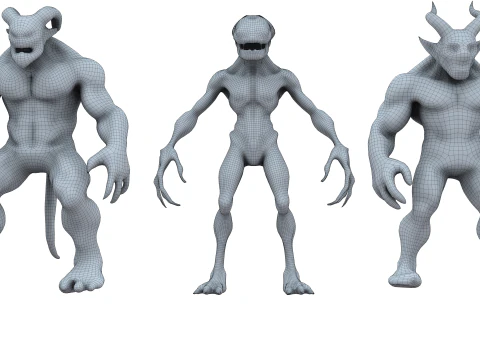 Monster and Demon Base Mesh Kit II 11 Diverse Designs 3D Model