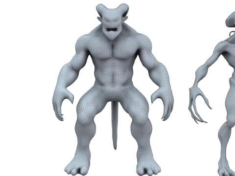 Monster and Demon Base Mesh Kit II 11 Diverse Designs 3D Модель