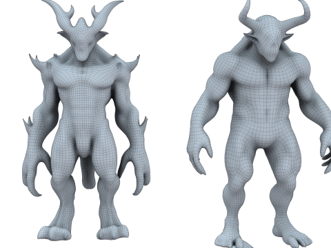 Monster and Demon Base Mesh Kit II 11 Diverse Designs 3D Модель