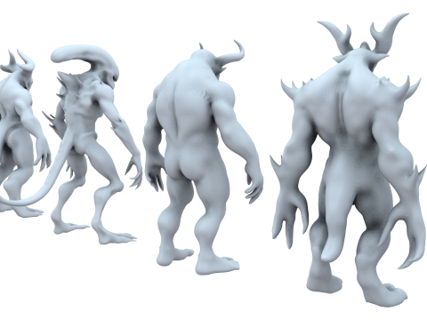 Monster and Demon Base Mesh Kit II 11 Diverse Designs 3D Модель