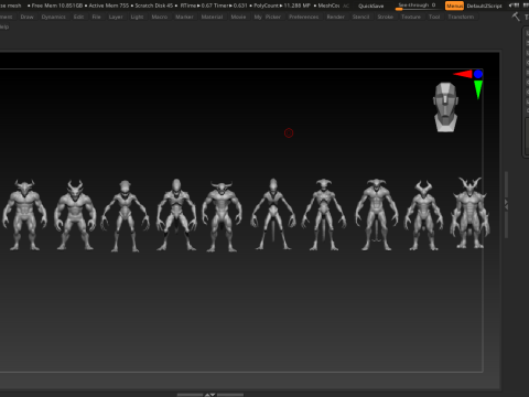 Monster and Demon Base Mesh Kit II 11 Diverse Designs 3D Модель