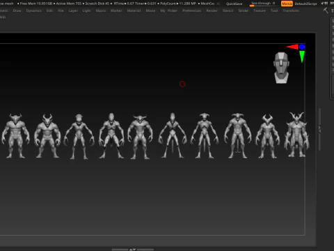 Monster and Demon Base Mesh Kit II 11 Diverse Designs 3D Model