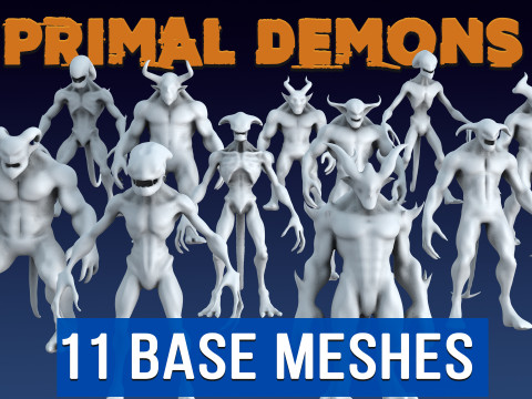 Monster and Demon Base Mesh Kit II 11 Diverse Designs 3D 모델