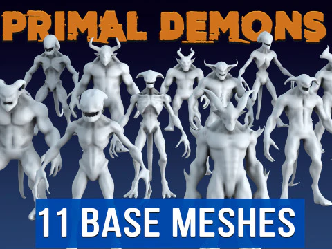 Kit base mesh per mostri e demoni II 11 diversi design Modello 3D