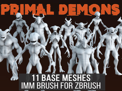 Primal Demons IMM Brush for Zbrush 3D 모델