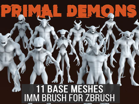 Primal Demons Zbrush 用 IMM ブラシ 3Dモデル
