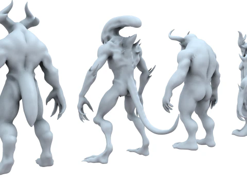 Primal Demons IMM Brush for Zbrush 3D Model