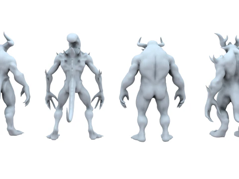 Primal Demons IMM Brush for Zbrush 3D Model