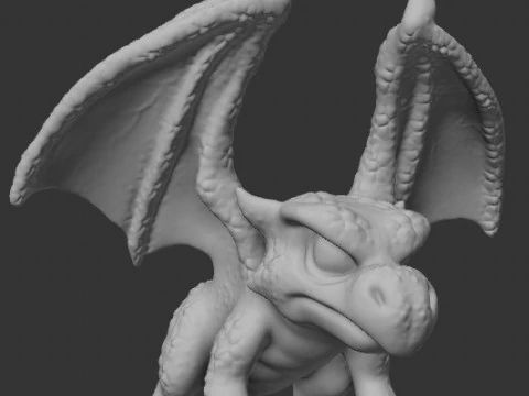 Stylized Dragon Game Ready with 3 Texture Variations 3D Model