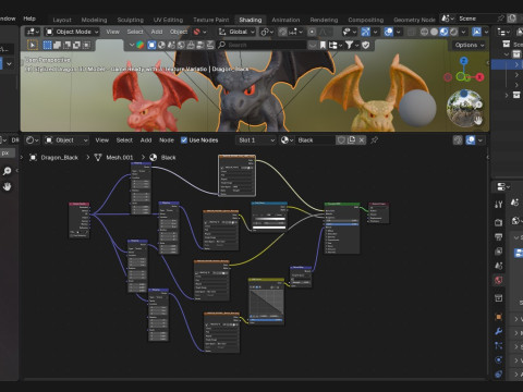 3 つのテクスチャ バリエーションを備えた様式化されたドラゴン ゲームに対応 3Dモデル
