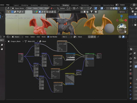 Stylized Dragon Game Ready with 3 Texture Variations 3D Model