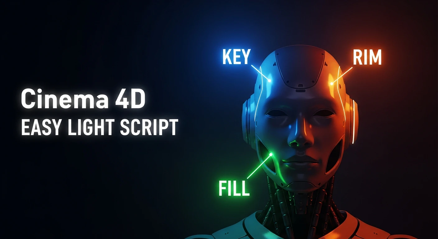 Easy Light Scripts for Cinema 4D Auto 3-Point Lighting in One Click 3D Model .c4d .max .obj .3ds .fbx .stl .blend 