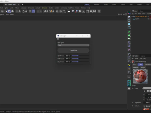 Easy Light Scripts for Cinema 4D Auto 3-Point Lighting in One Click 3D Model