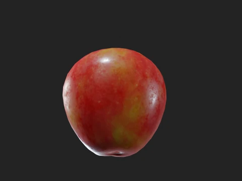 Stylized Low Poly Apple 3D Model