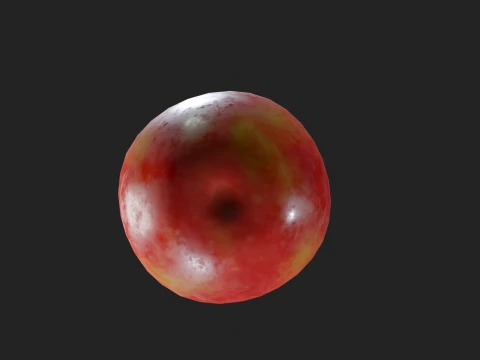 Stylized Low Poly Apple 3D Model