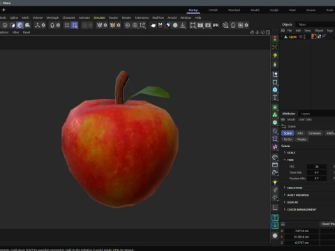 Stylized Low Poly Apple 3D Model