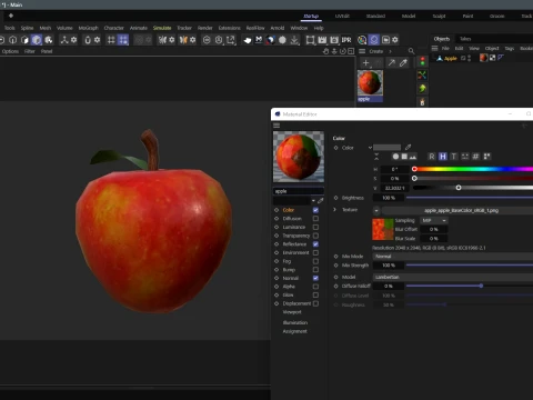 Stylized Low Poly Apple 3D Model