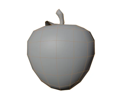 Stylized Low Poly Apple 3D Model