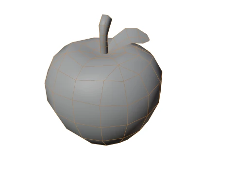 Stylized Low Poly Apple 3D Model