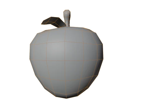 Stylized Low Poly Apple 3D Model