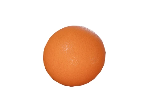 Stylized Orange Low-Poly 3D Model