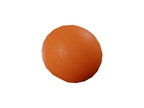 Stylized Orange Low-Poly 3D Model