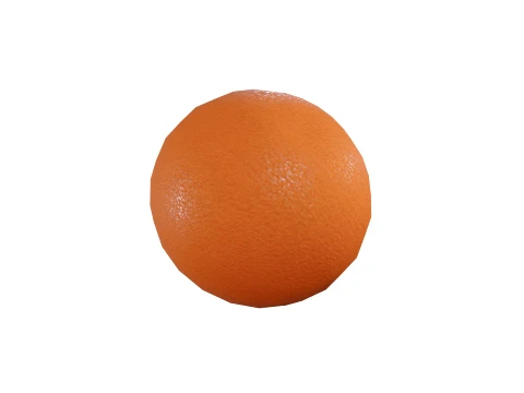 Stylized Orange Low-Poly 3D Model