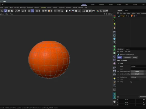 Stylized Orange Low-Poly 3D Model