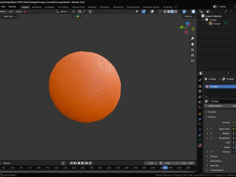 Stylized Orange Low-Poly 3D Model