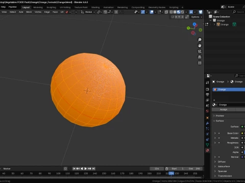 Stylized Orange Low-Poly 3D Model