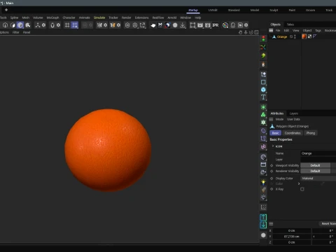 Stylized Orange Low-Poly 3D Model