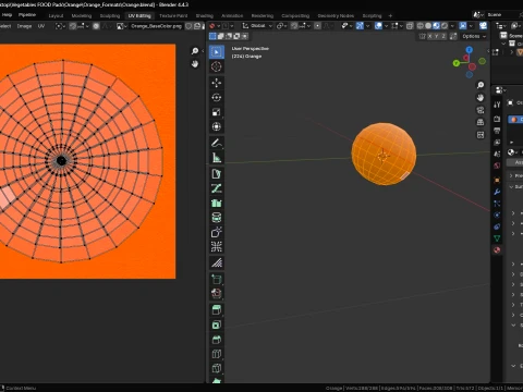 Stylized Orange Low-Poly 3D Model
