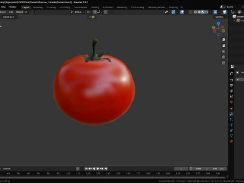 Stylized Tomato Low Poly 3D Model
