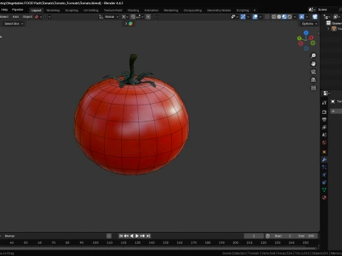 Stylized Tomato Low Poly 3D Model