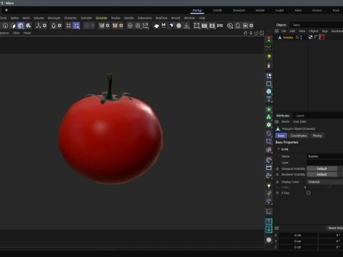 Stylized Tomato Low Poly 3D Model