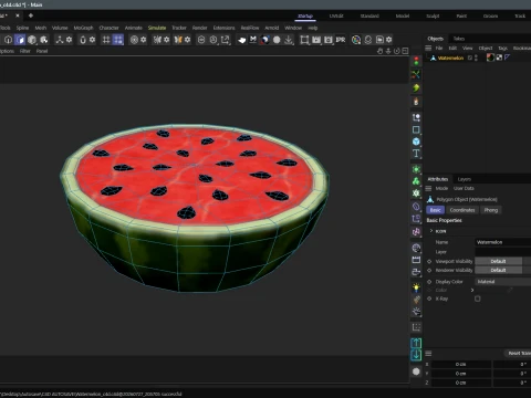 Stylized Watermelon Game-Ready 3D Model