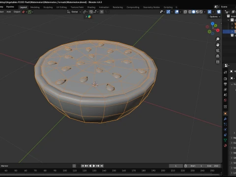 Stylized Watermelon Game-Ready 3D Model